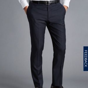 NWT Charles Tyrwhitt Navy Classic Fit Twill Business Suit Trouser